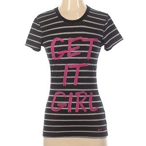 Get It girl Nike stripe t shirt xs